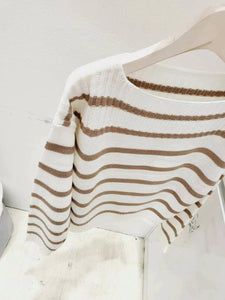 韓國製時尚針織撞色條紋毛衣