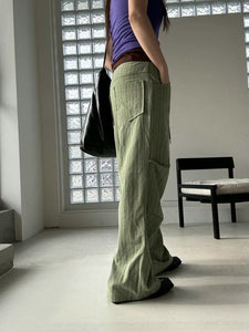 韓國製設計感工裝休閑褲