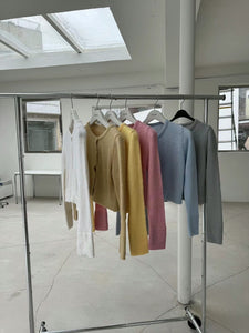 韓國製簡約淨色針織外套