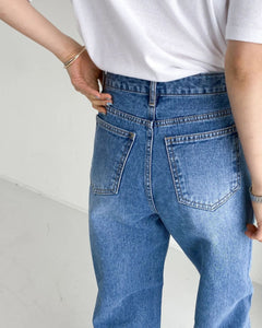韓國製簡約百搭直筒牛仔褲