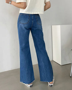 韓國製簡約百搭直筒牛仔褲