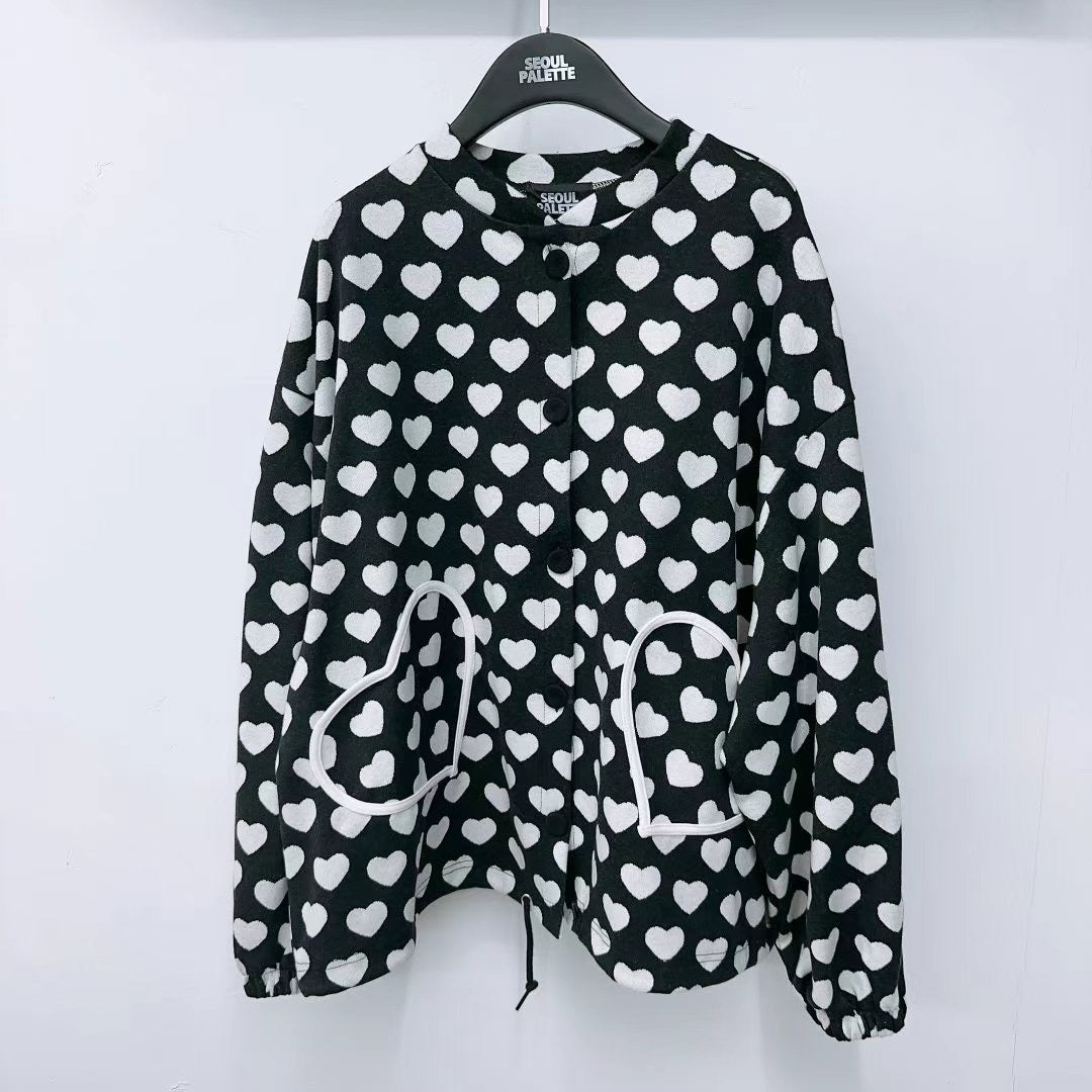 韓國製可愛心心衛衣外套
